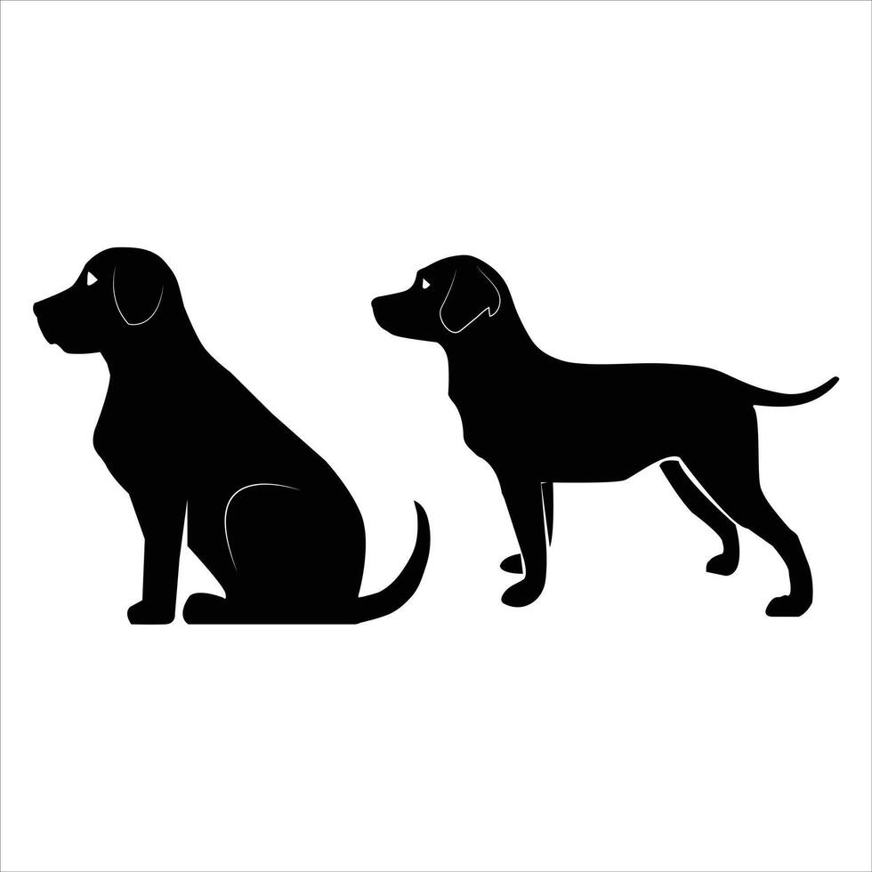 Dog silhouette icon set vector