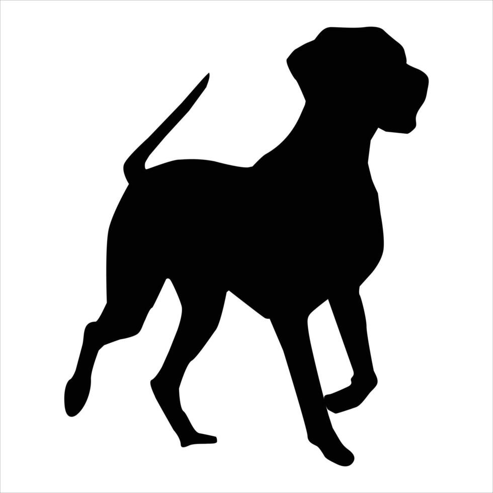 Dog black silhouette on white background vector