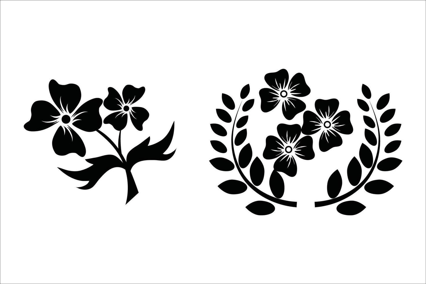 flower silhouette on a white background vector