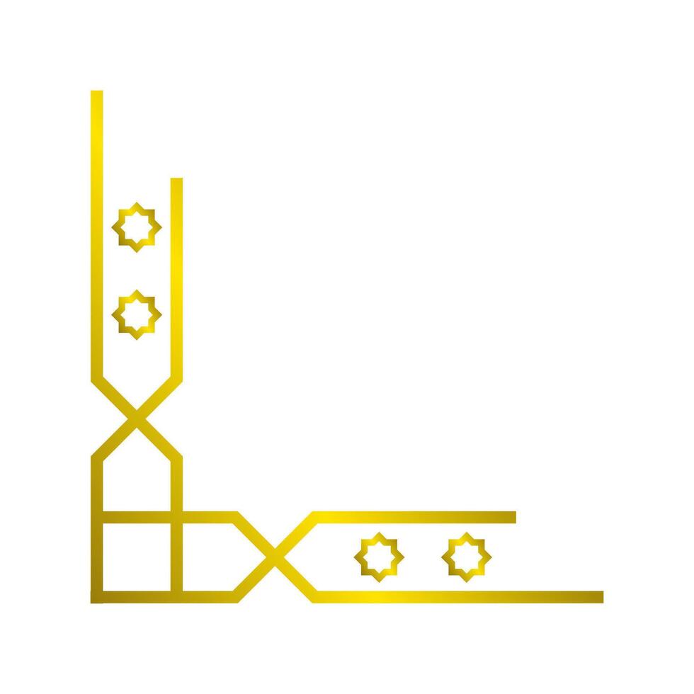Islamic corner gold frame design vector