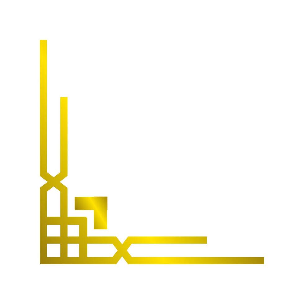 Islamic corner frame ornament vector