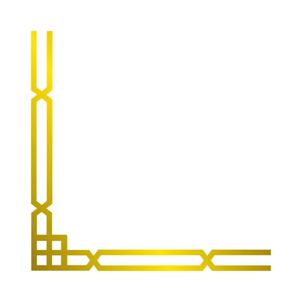 Islamic corner gold frame vector