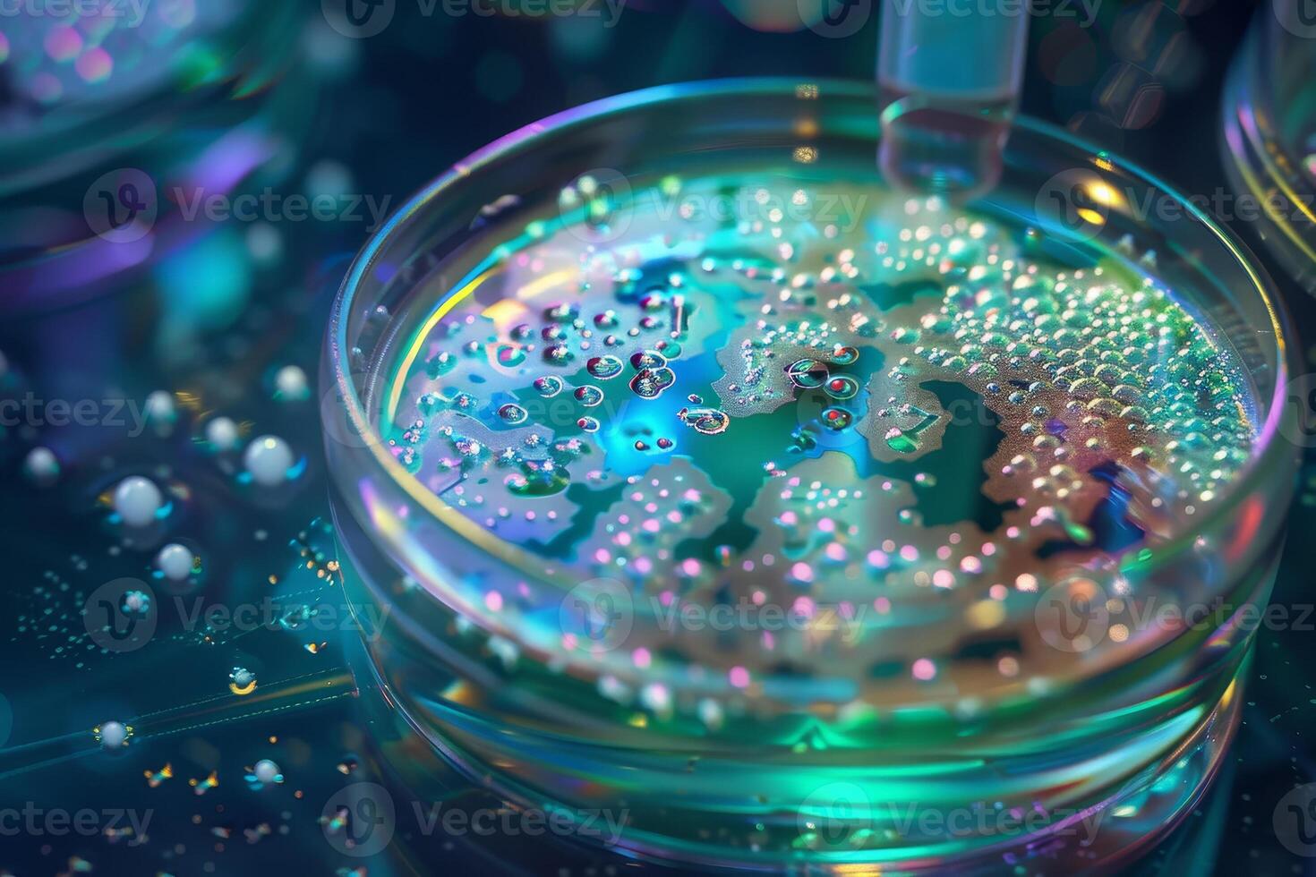 A glass with bubbles and bubbles in it photo