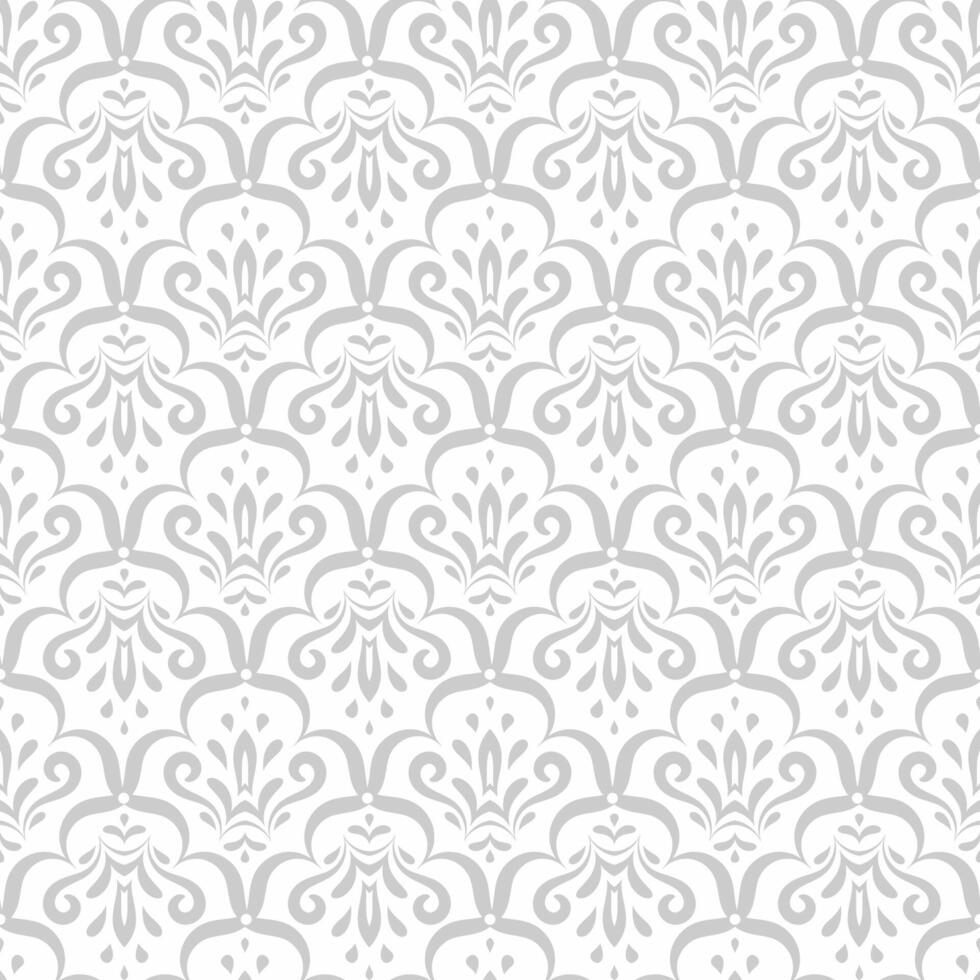 seamless damask pattern. Background with floral and scroll elements in elegant manner for textile, wallpaper, wrapping, linen. Vertical Classic refined backdrop in oriental style. vector