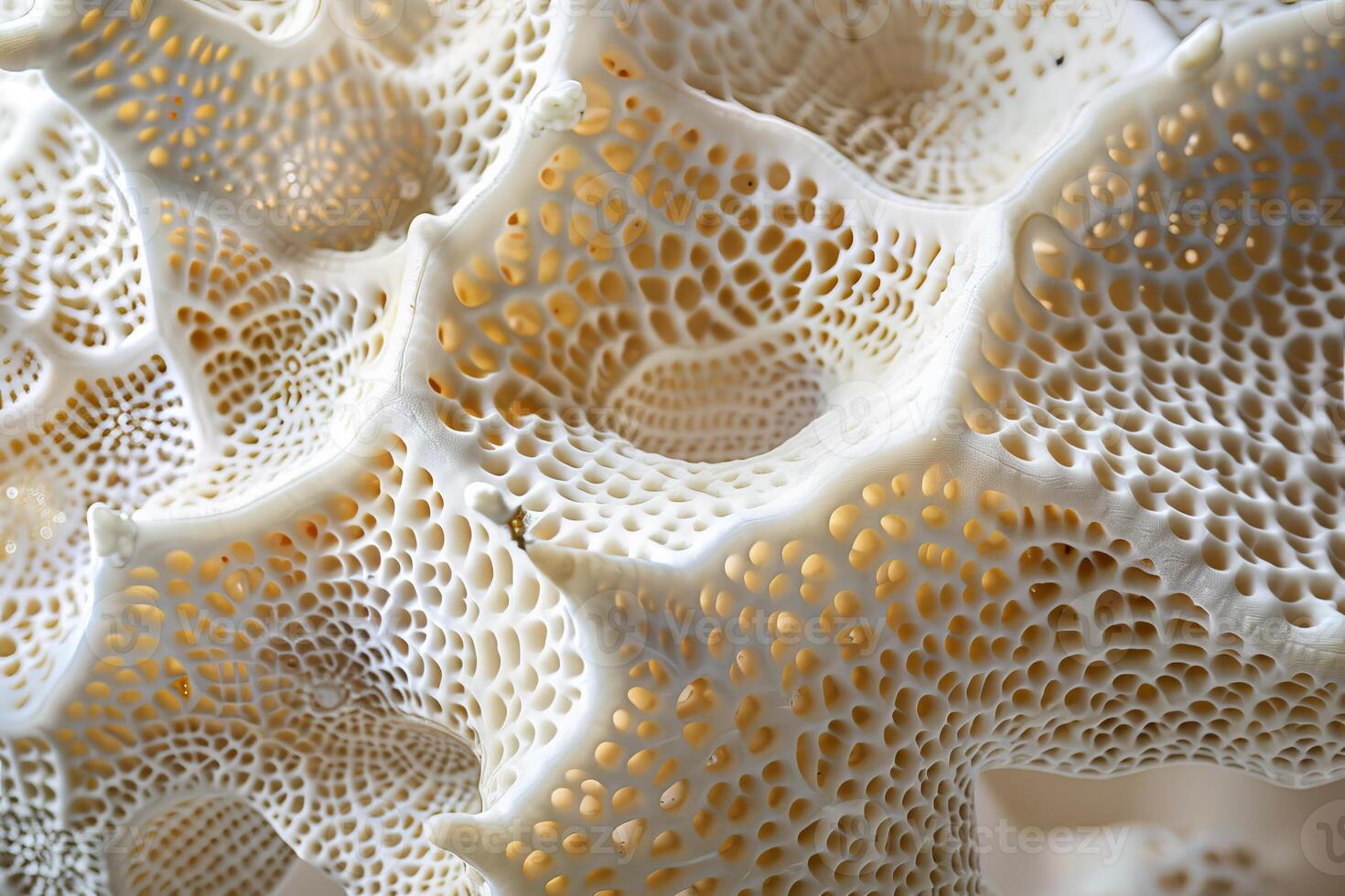 A close up of a white object with holes photo
