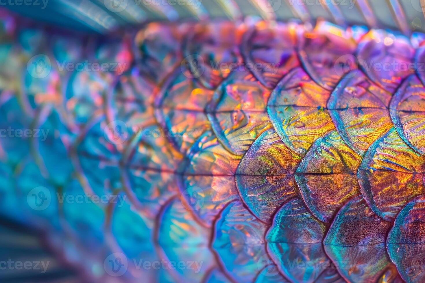A close up of a fish with colorful scales photo