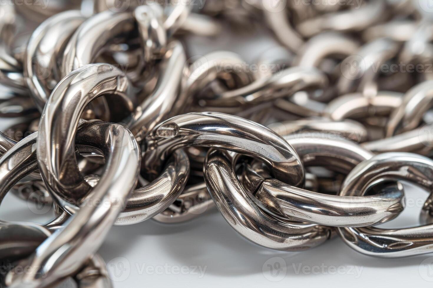 A chain of silver metal links photo