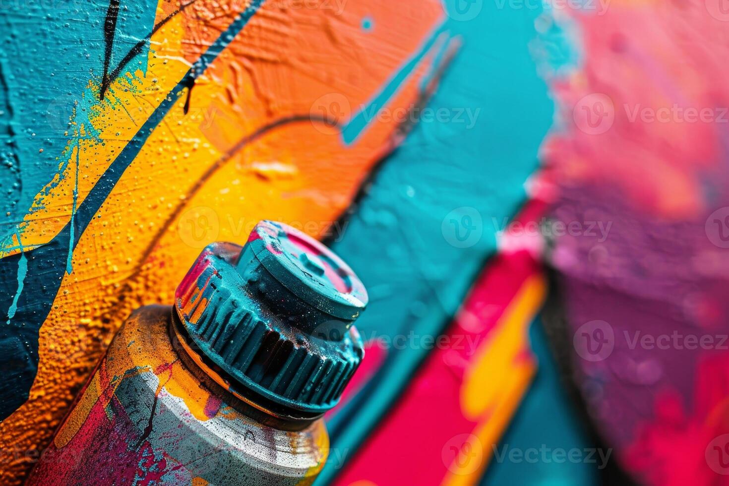 A spray can on a wall photo
