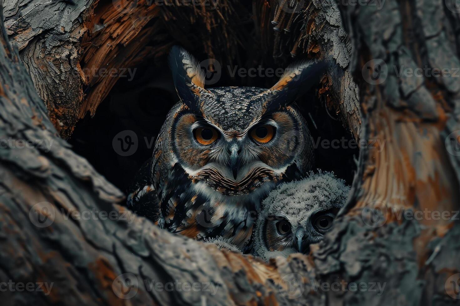 Owls in the hollow photo