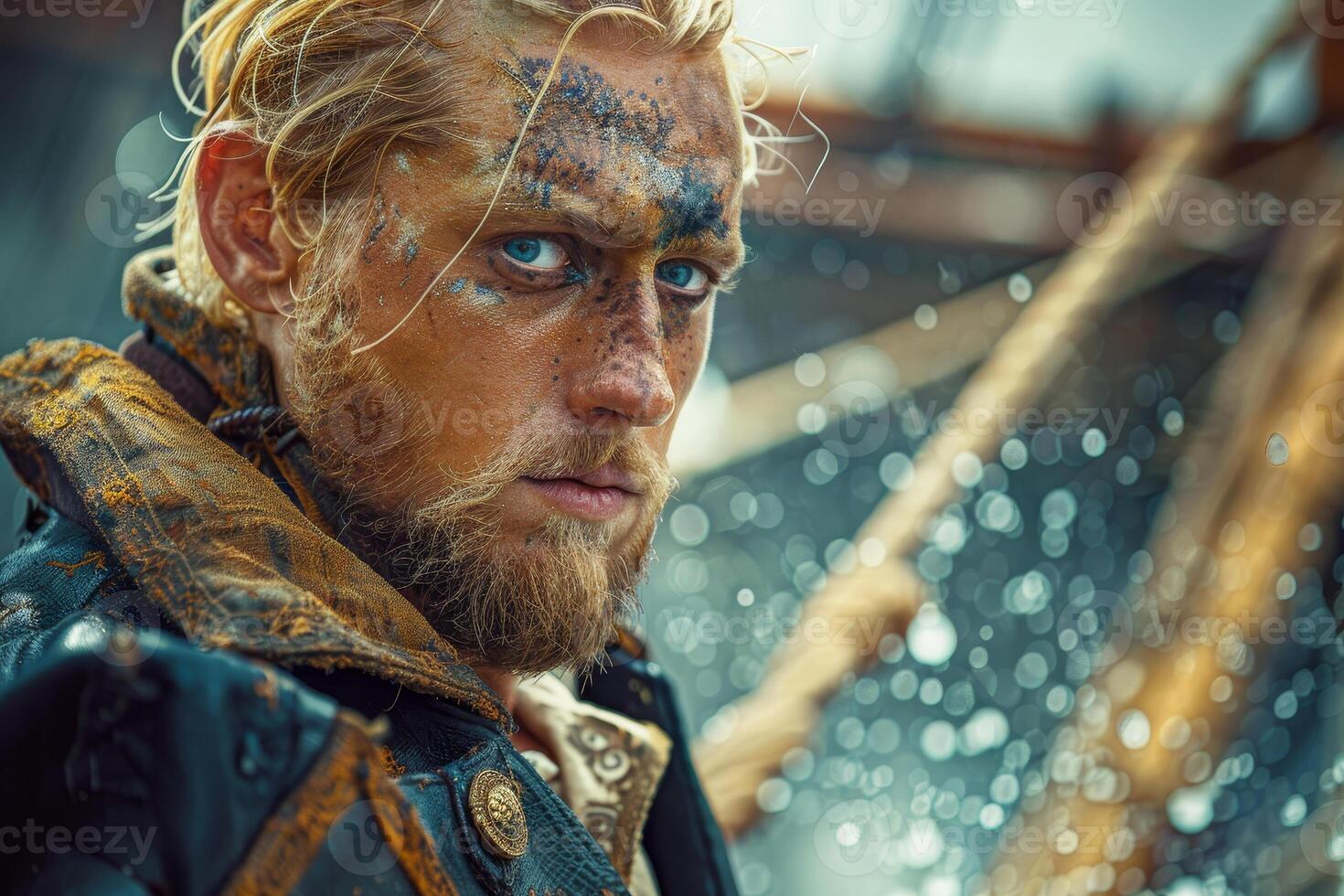 A man with a beard and a beard on a ship photo
