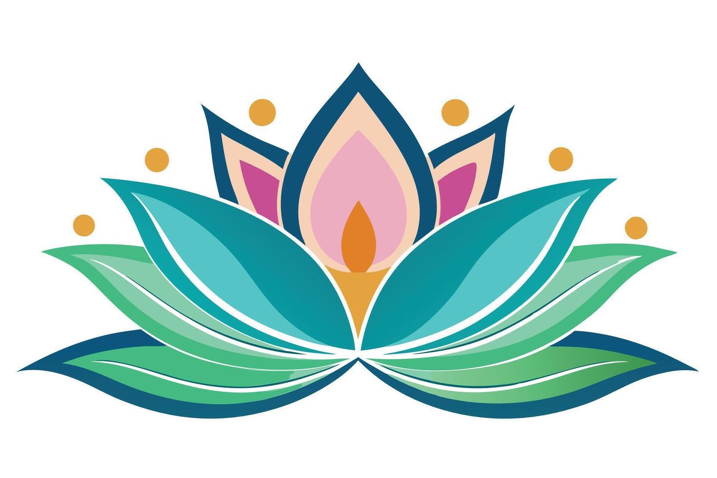 A lotus flower design perfect for spiritual imagery. vector
