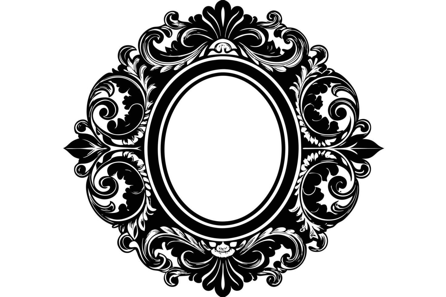 A Black and White Decorative Frame Design vector