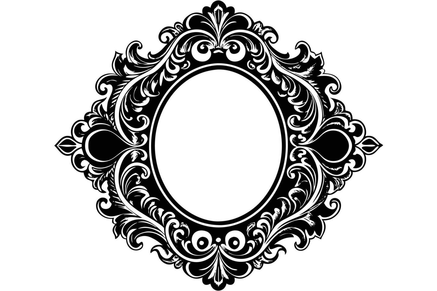 Ornate Black and White Decorative Frame Design vector