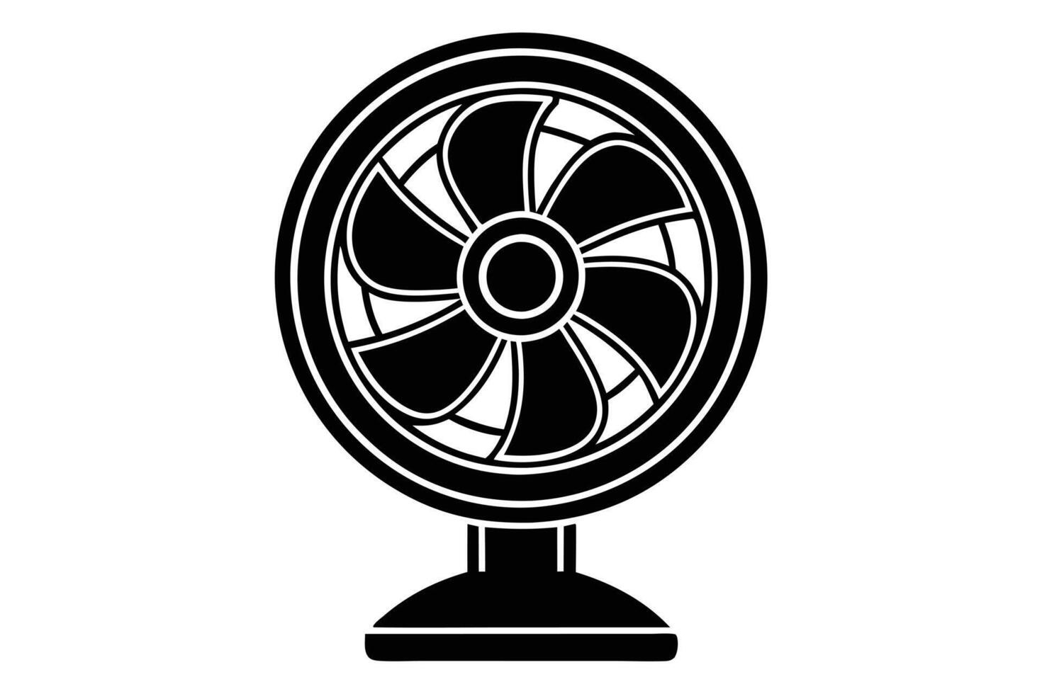 Simple black and white fan graphic design vector