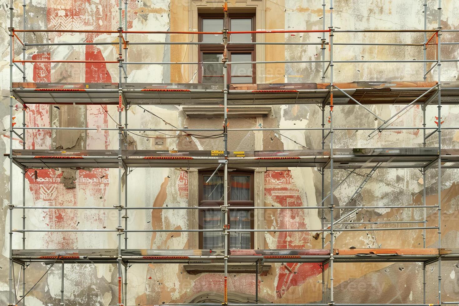 A building with scaffolding on it photo