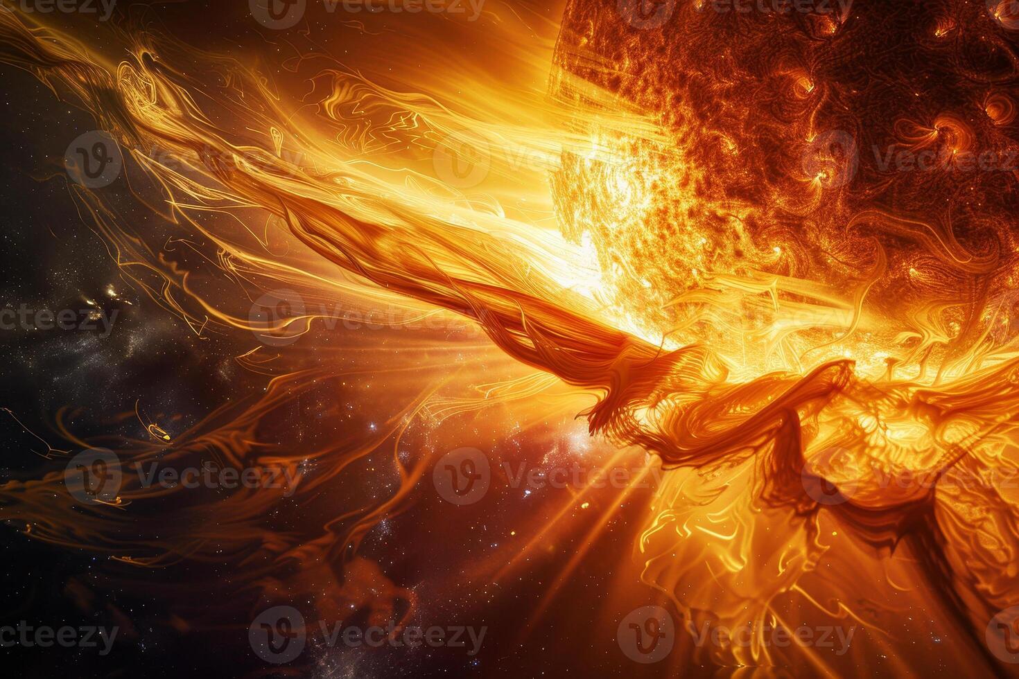 An image of the sun with a fiery glow photo