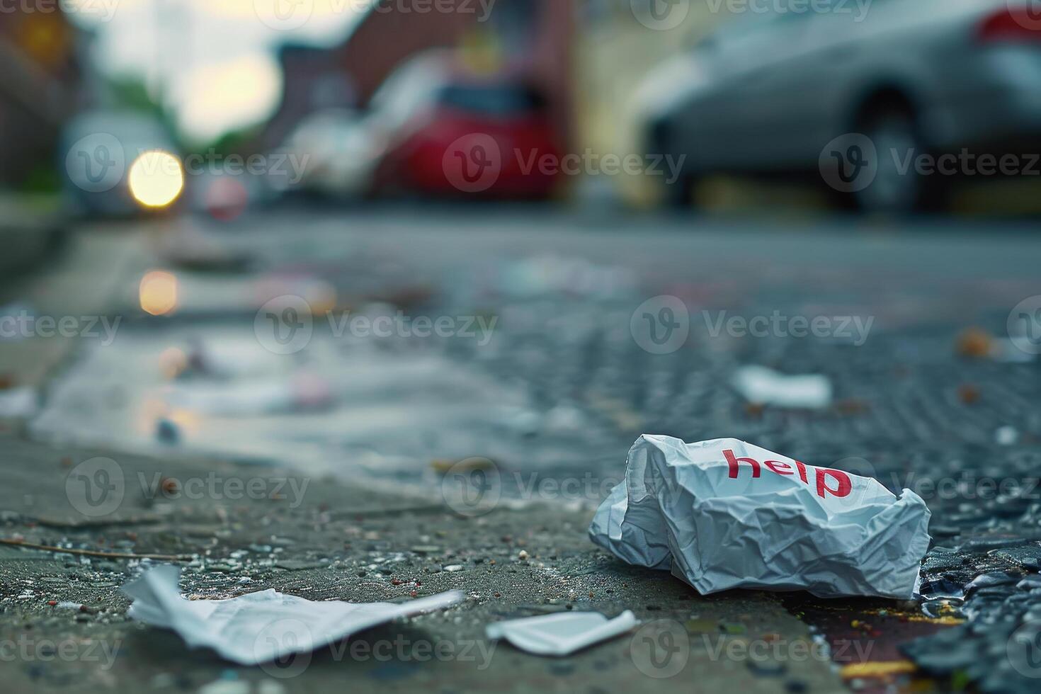 A pile of trash on the ground photo