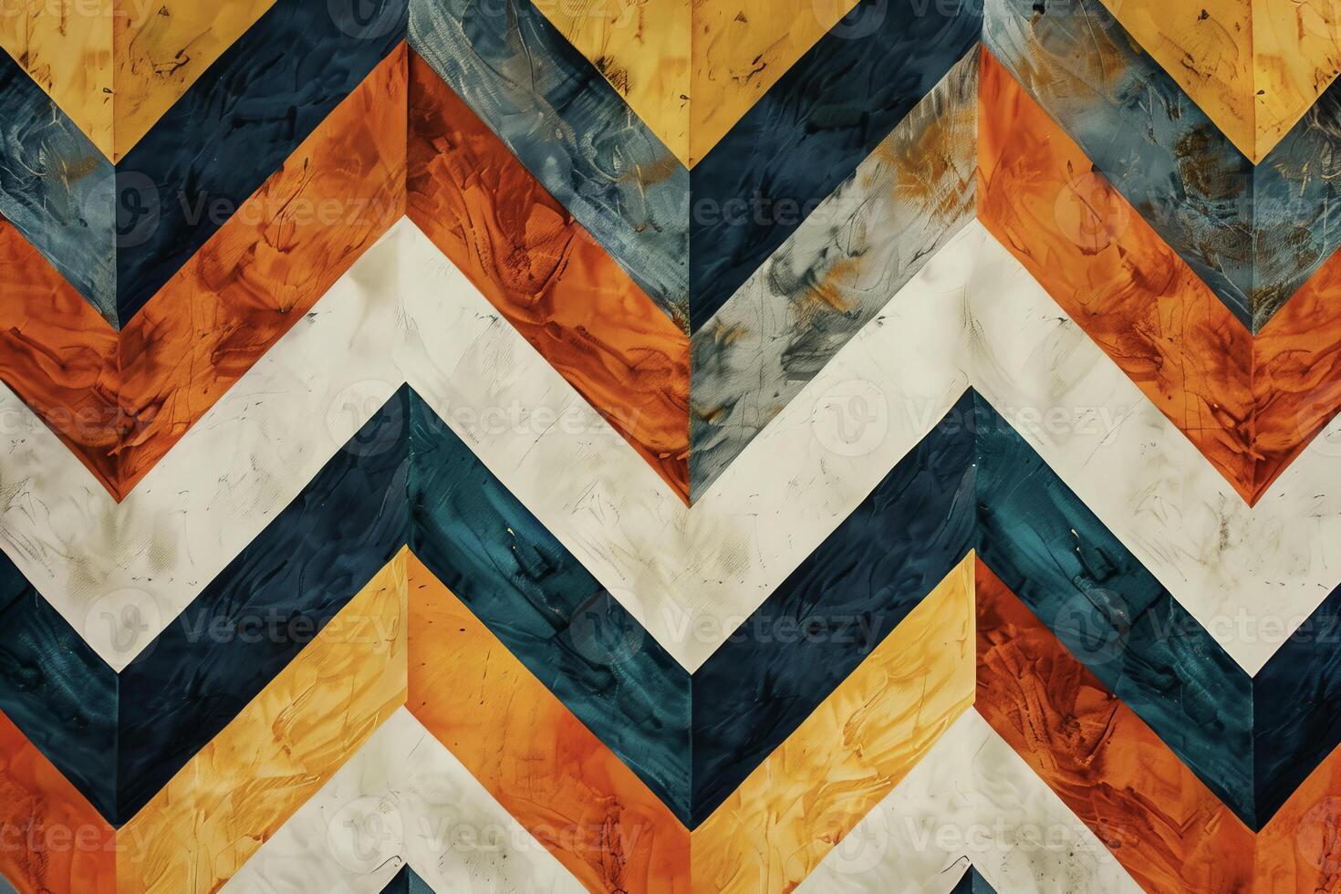A colorful chevron pattern on a wall photo