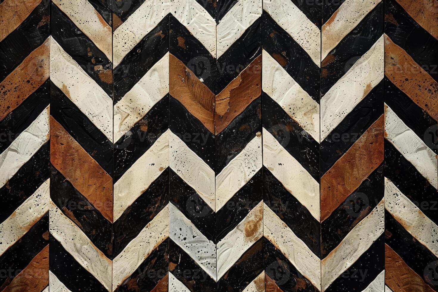 A black and white chevron pattern on a wall photo