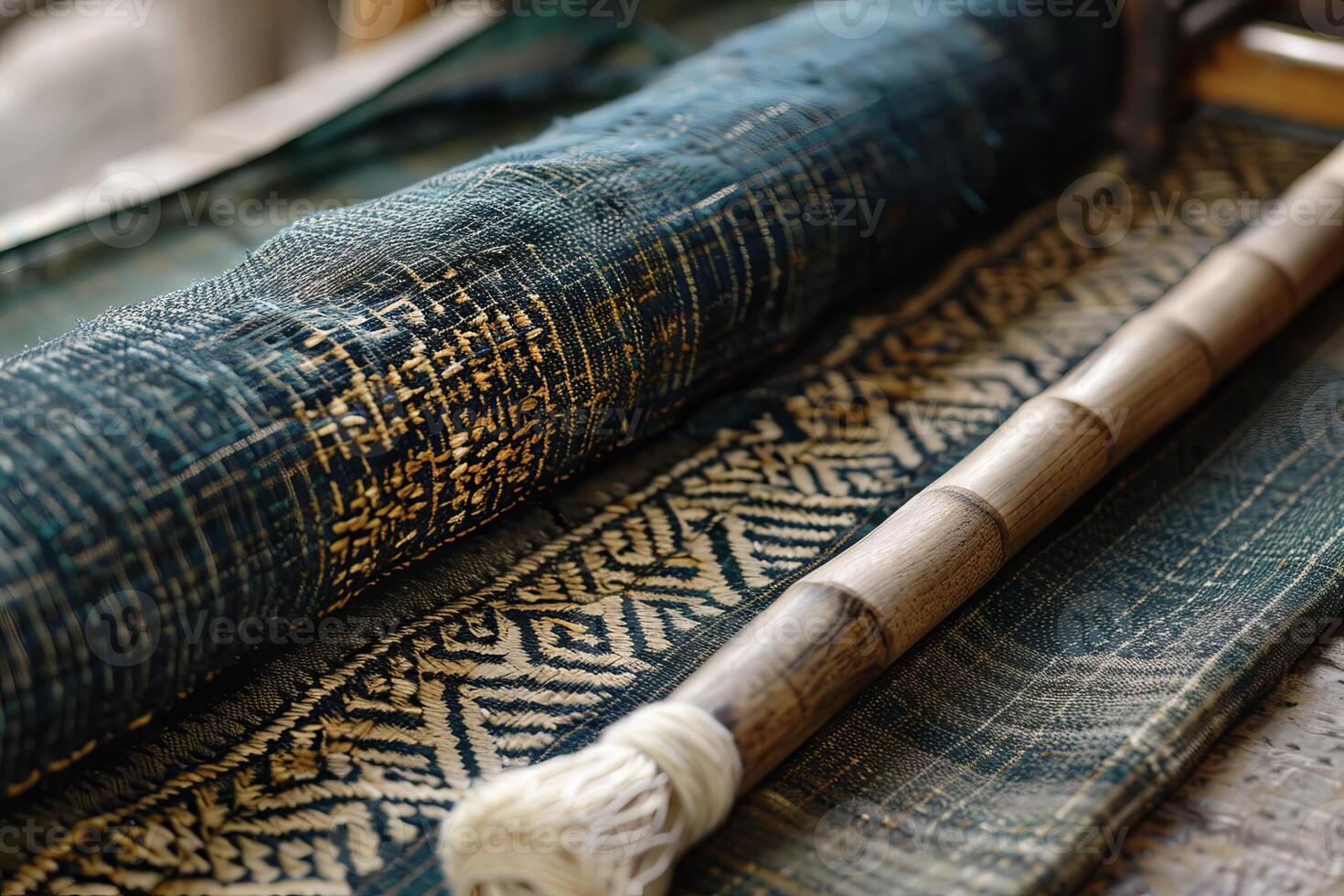 A wooden stick and a piece of cloth photo