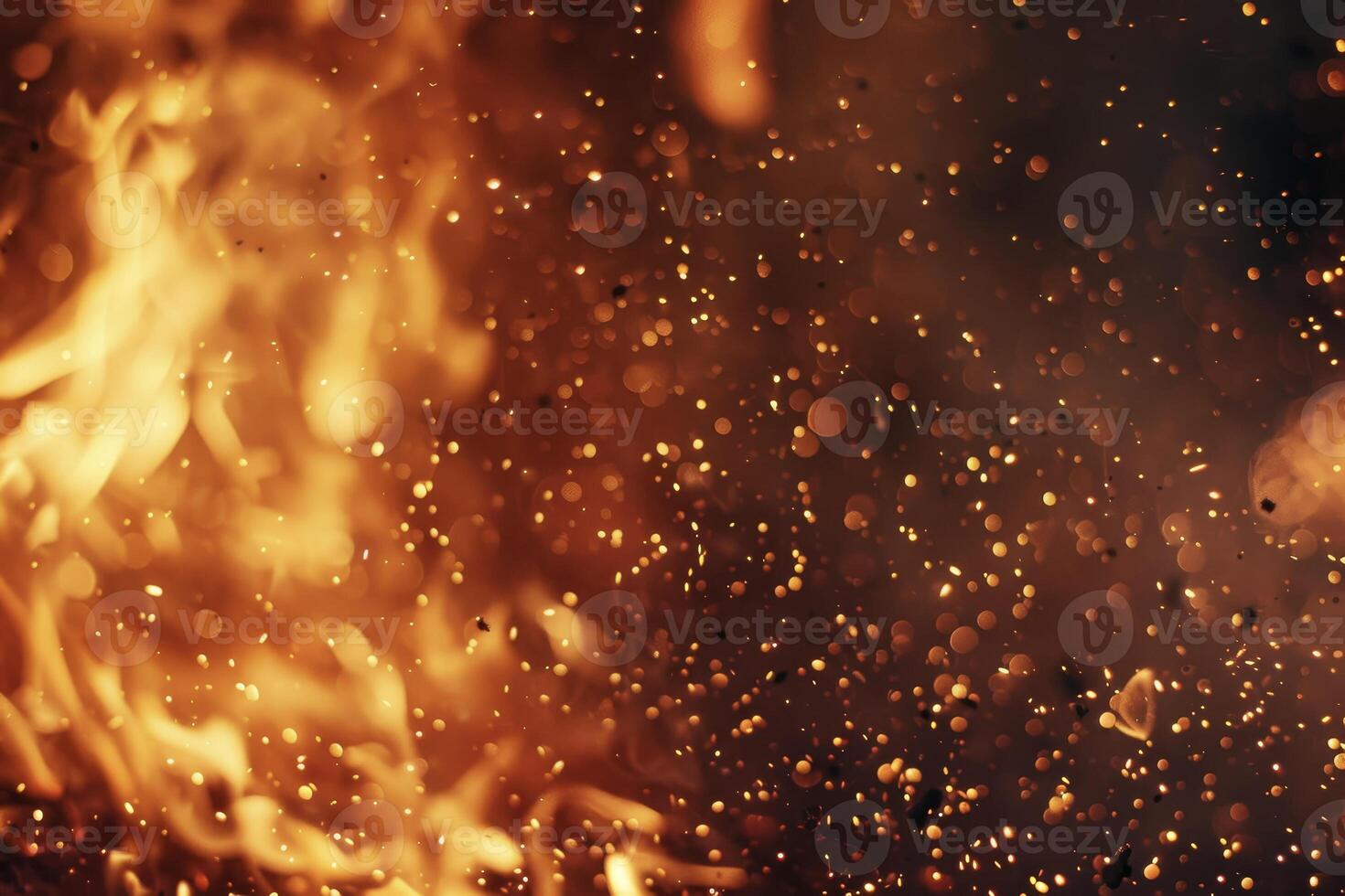A close up of a fire with sparks and flames photo