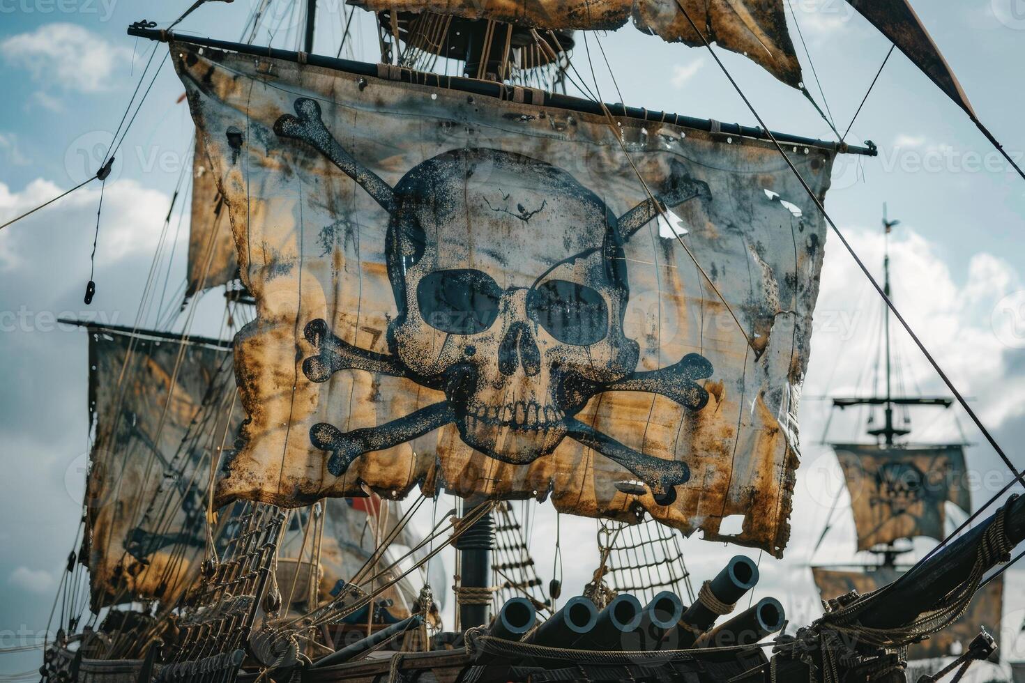 Pirates of the caribbean - skull and crossbones flag photo