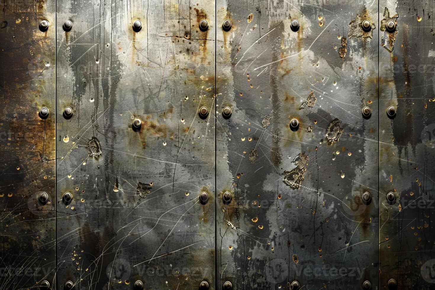 A close up of a metal wall with rivets photo