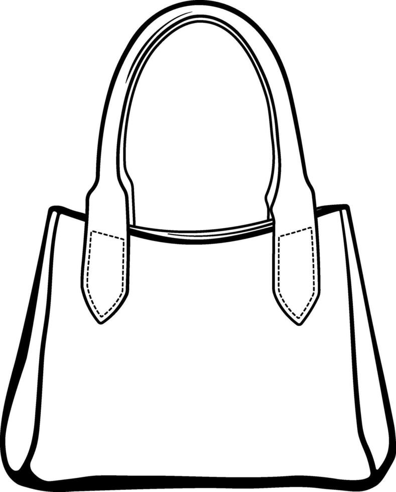 black silhouette of a woman's handbag or bag without background vector