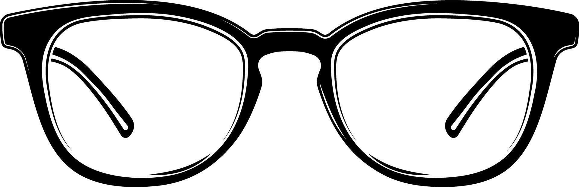 black silhouette of glasses without background vector