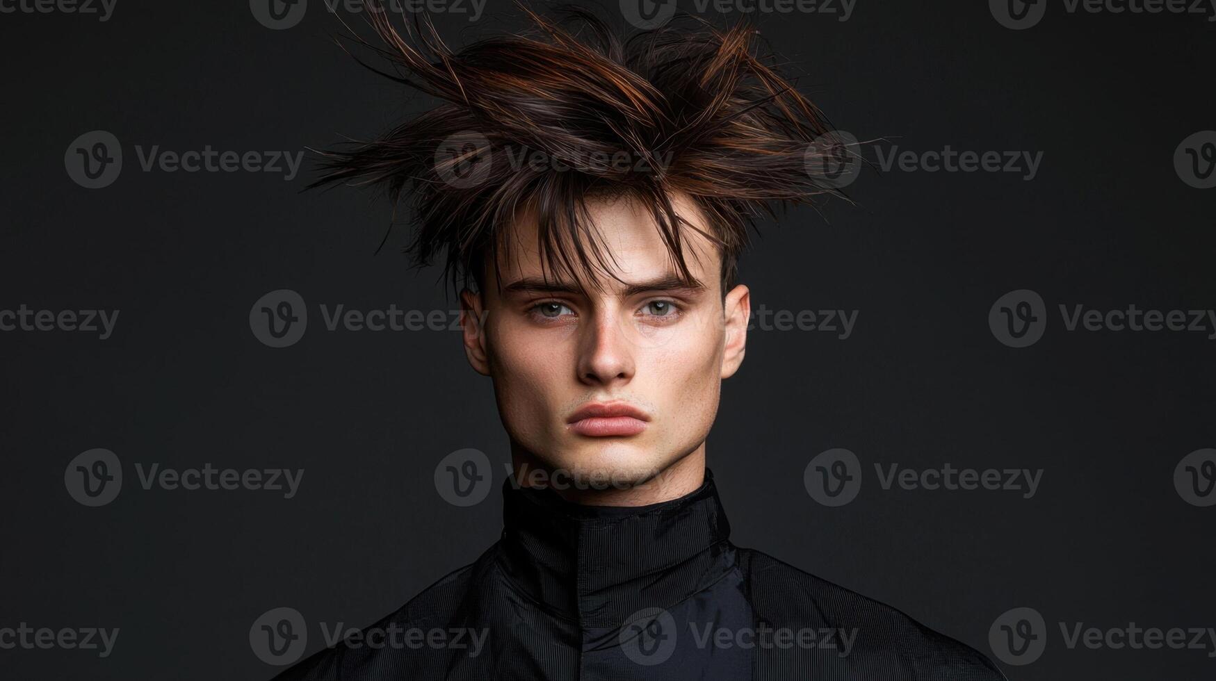 A man with a messy hair style photo
