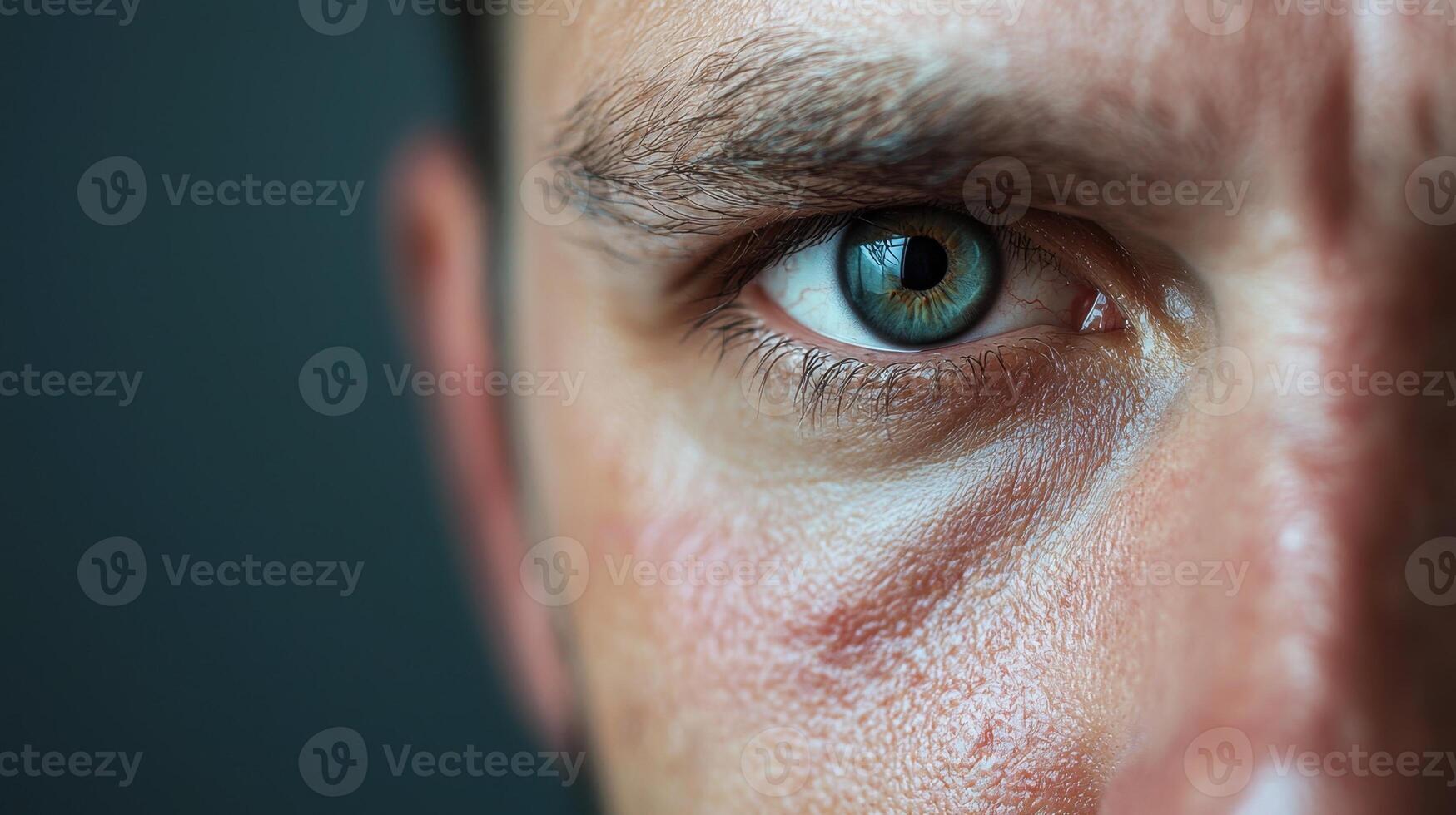 A close up of a man's eye photo