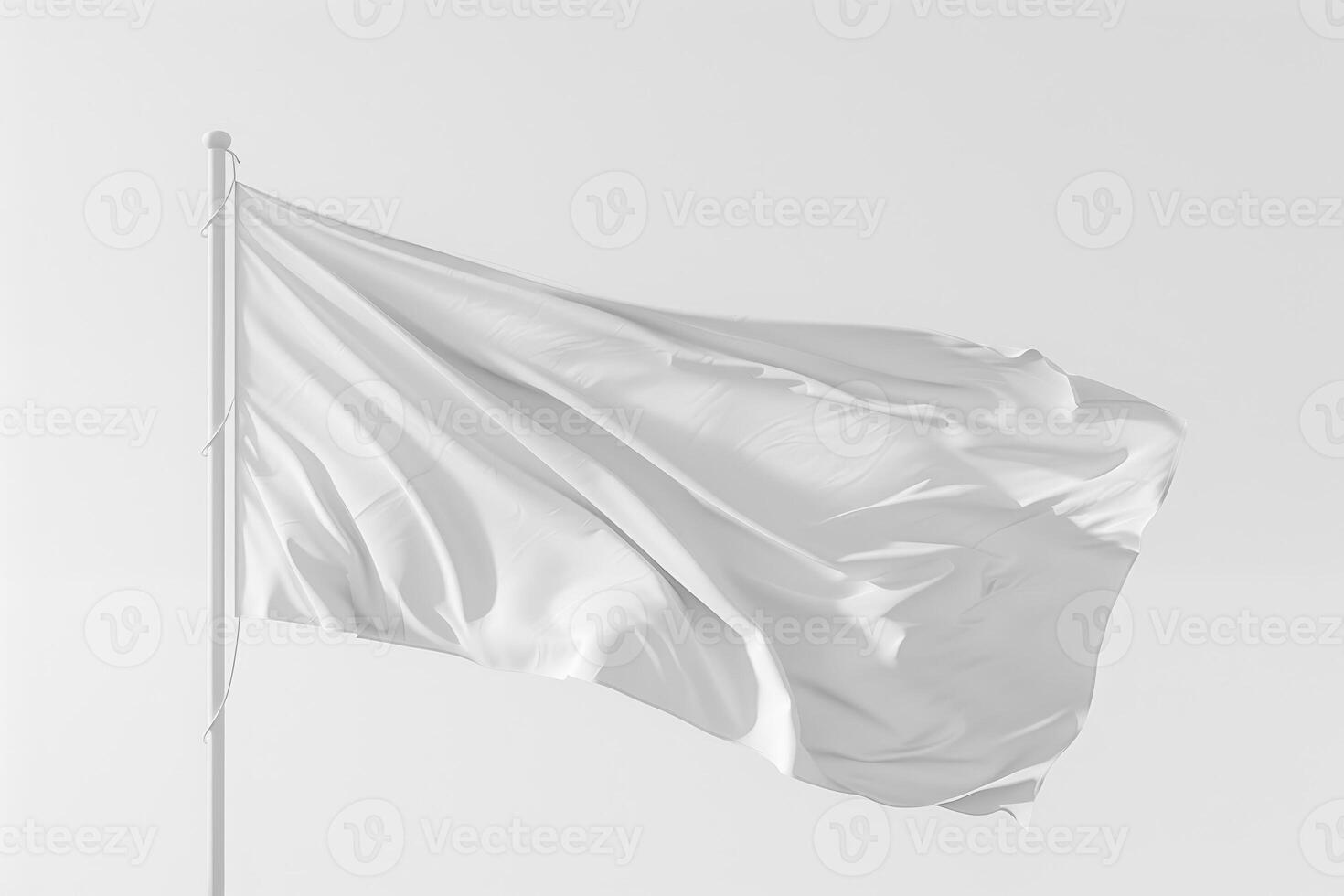 White flag waving in the wind photo