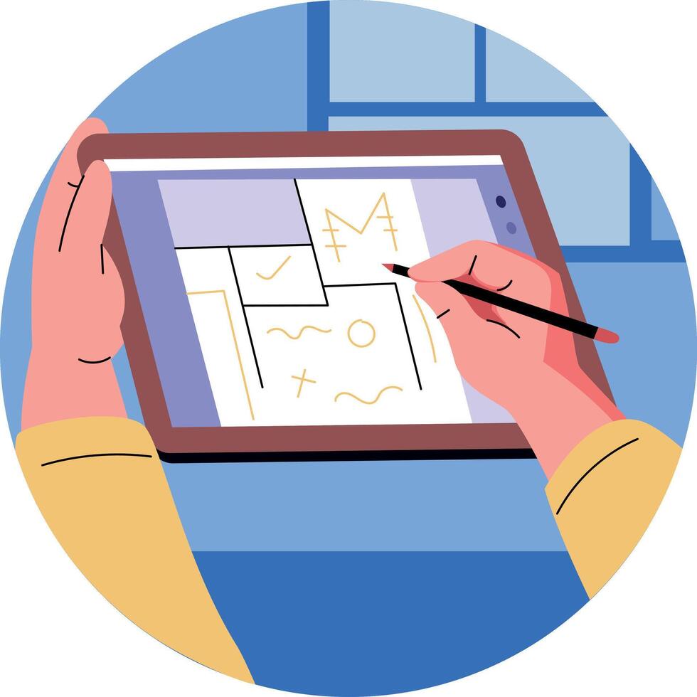 Drifting art illustration in flat style vector