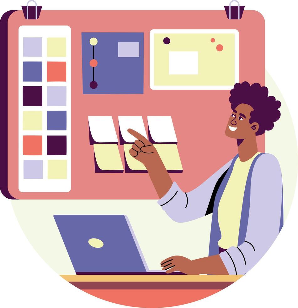 Creative designer illustration in flat style vector