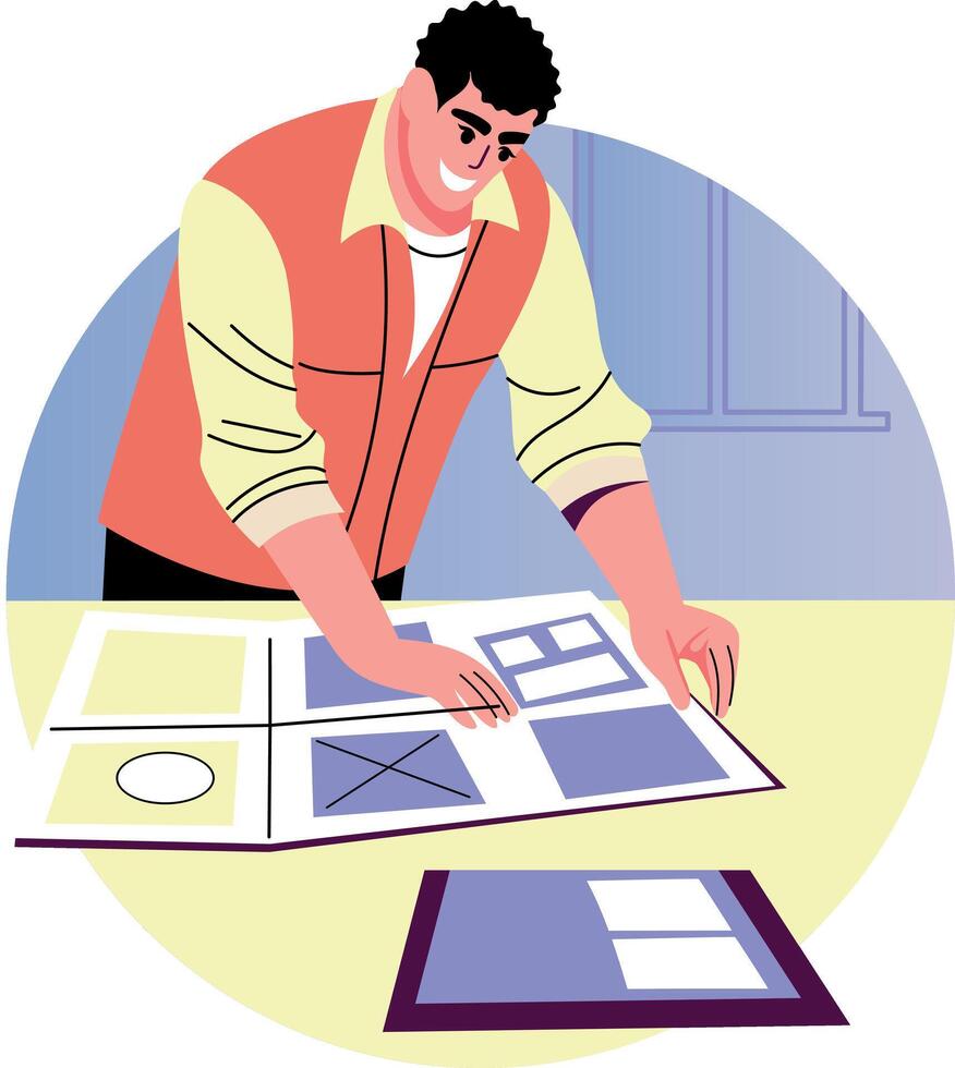 Mockup designer illustration in flat style vector