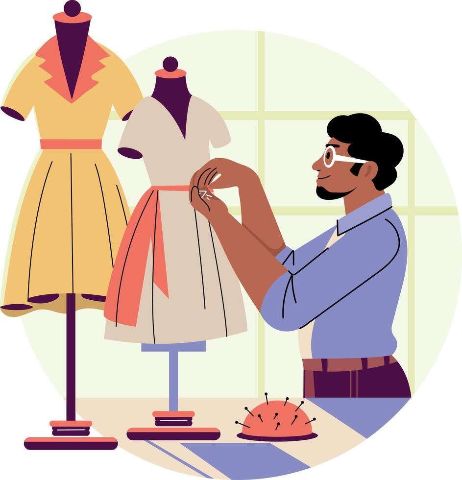 Fashion designer illustration in flat style vector