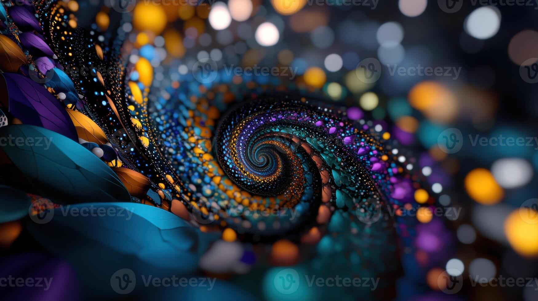 A colorful abstract spiral with many different colors photo