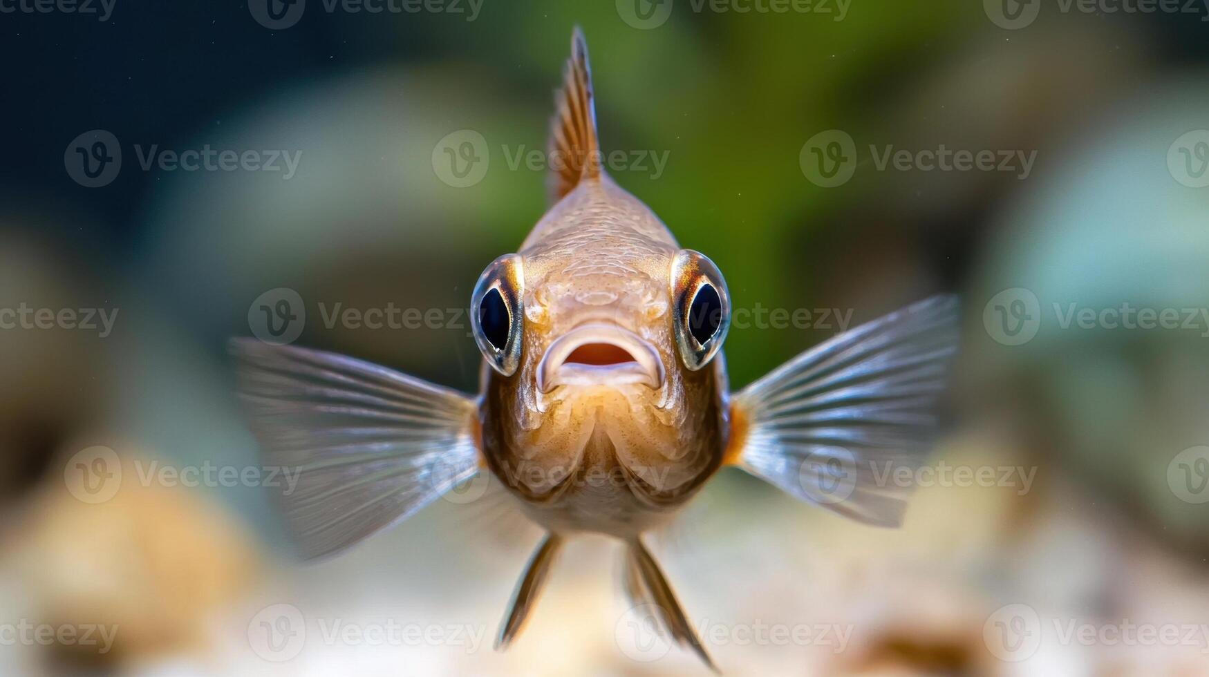 A close up of a fish with its mouth open photo
