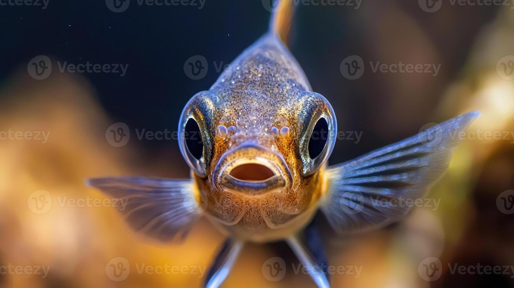 A close up of a fish with its mouth open photo