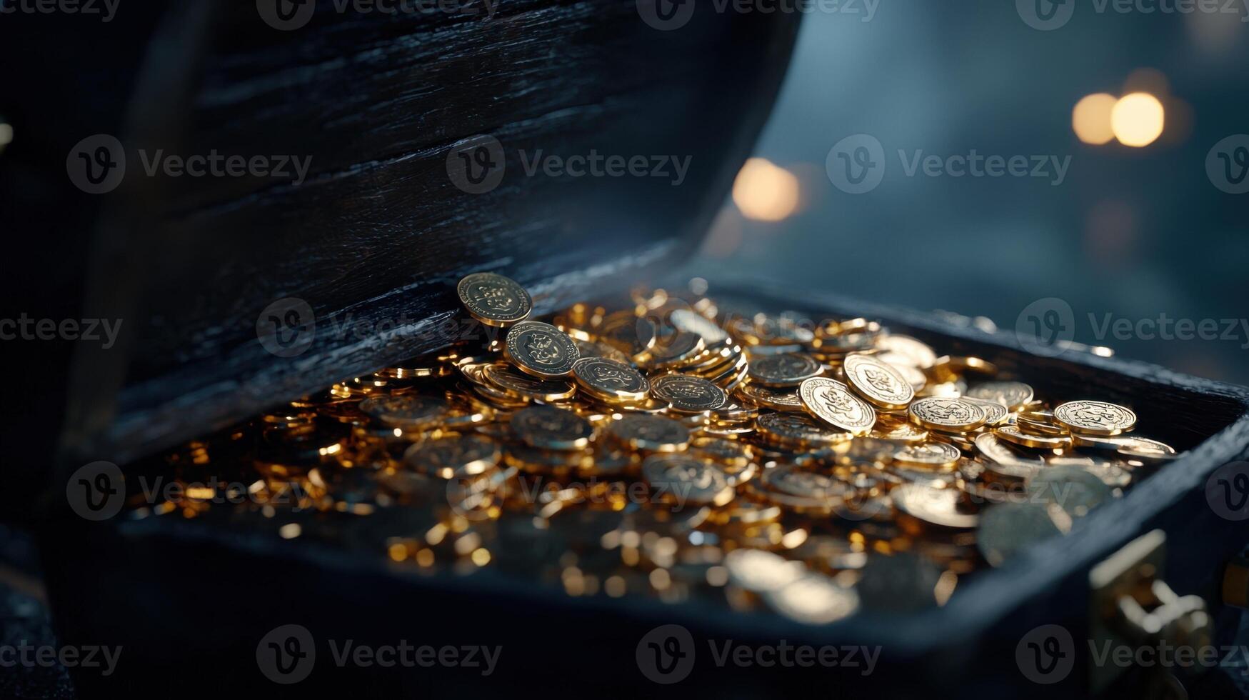 A chest full of gold coins photo