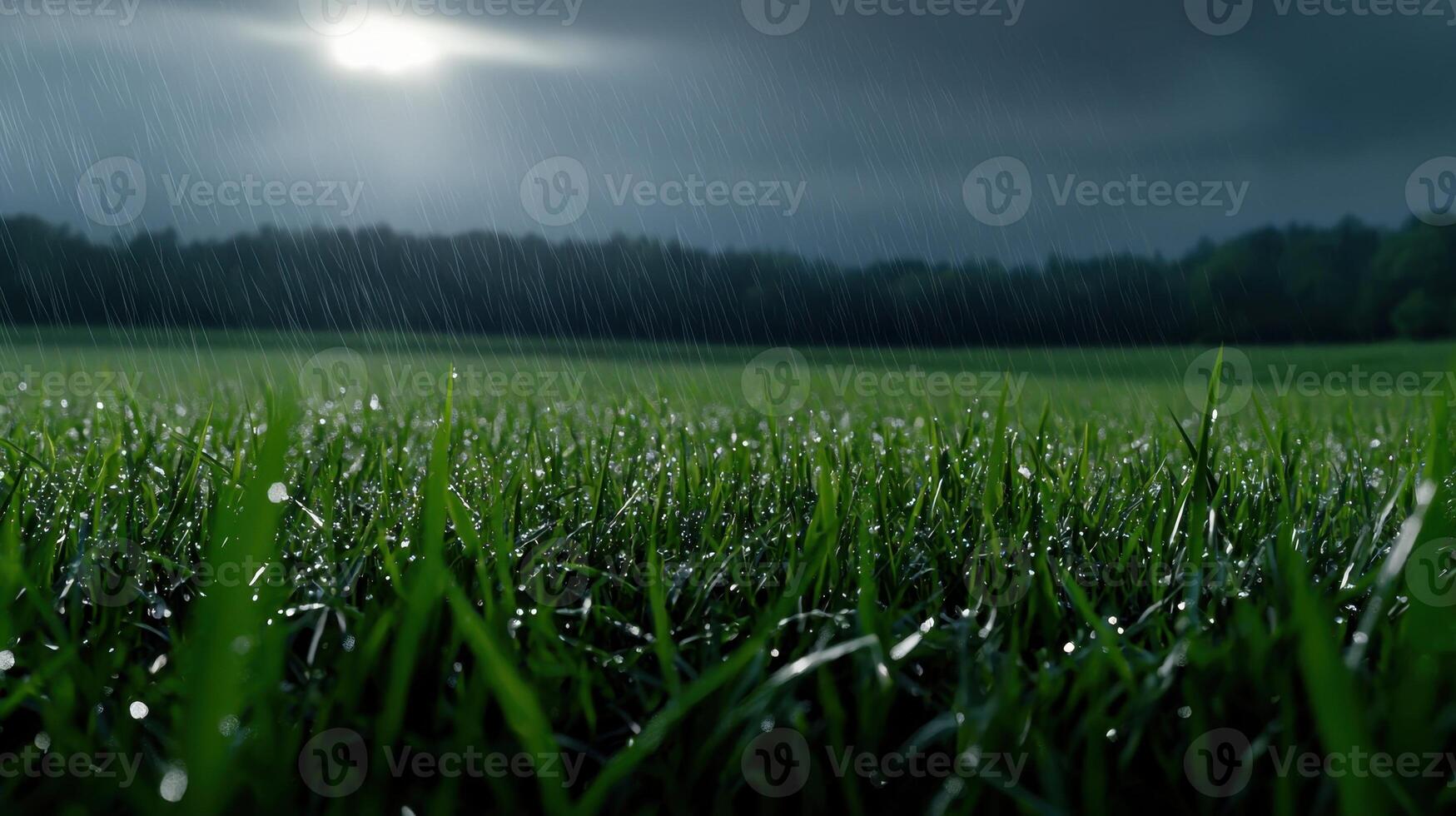 Rain on grass wallpaper photo