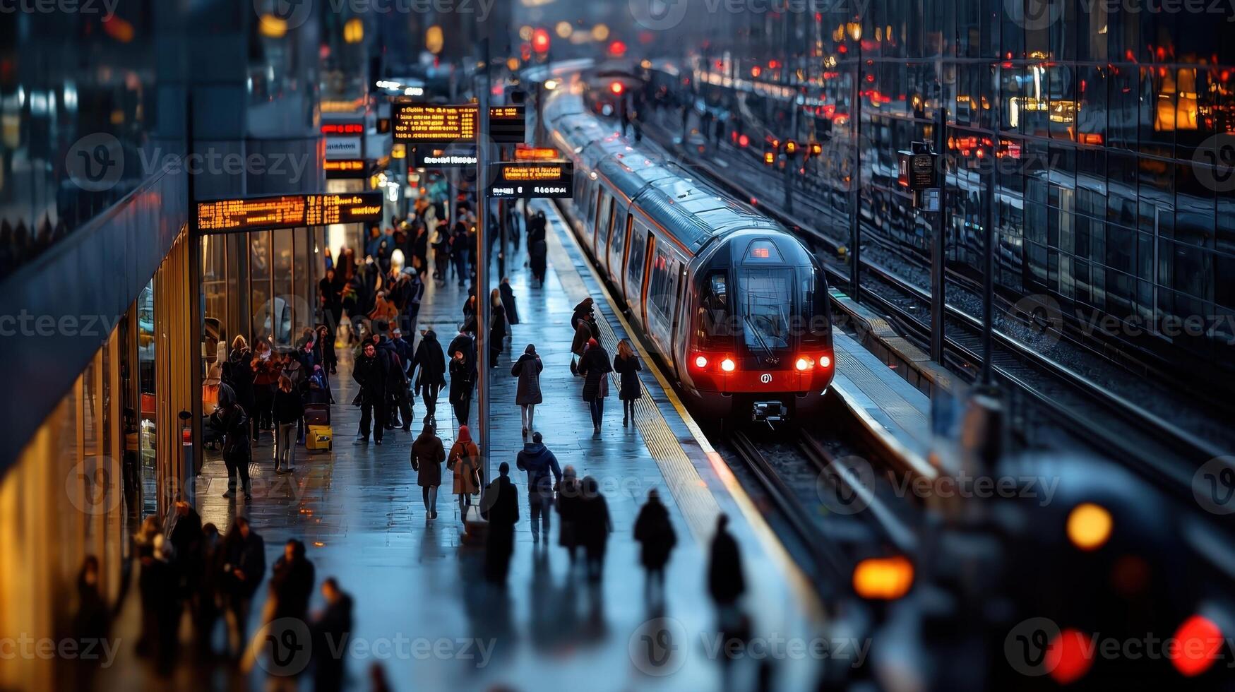 A train is pulling into a station photo