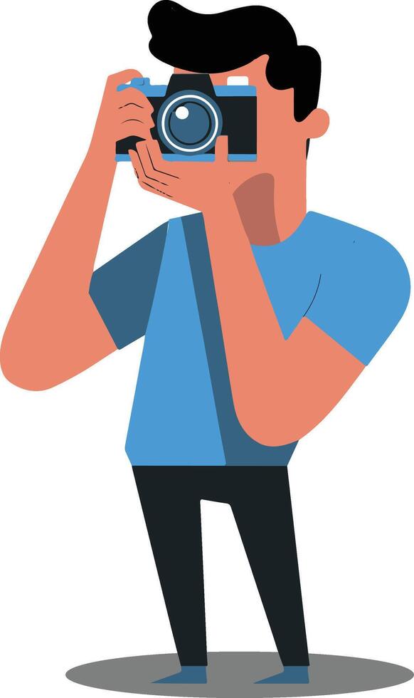 A man taking a photo with a camera vector