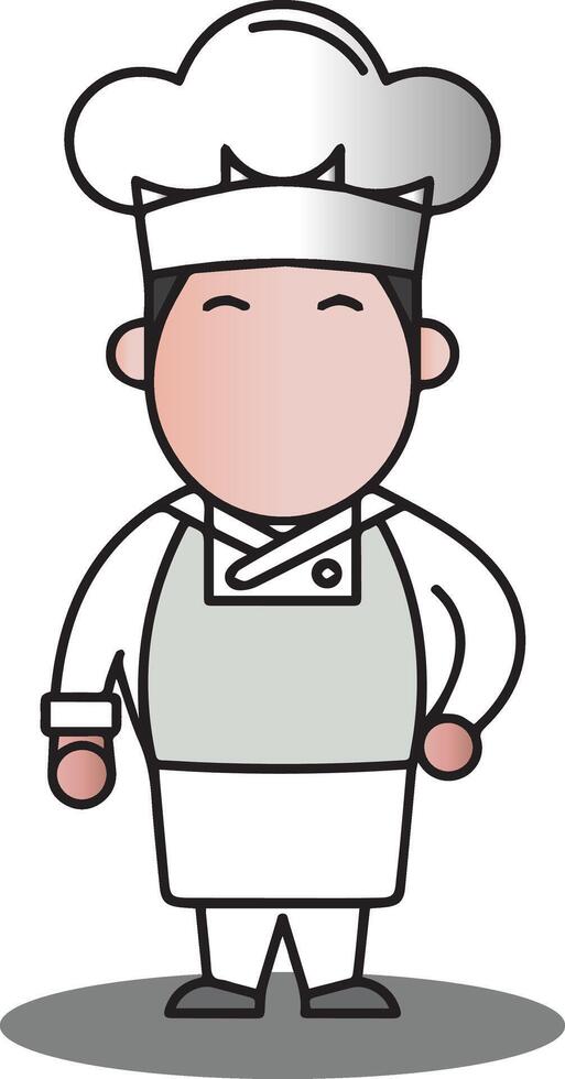 A cartoon chef with a hat and apron vector