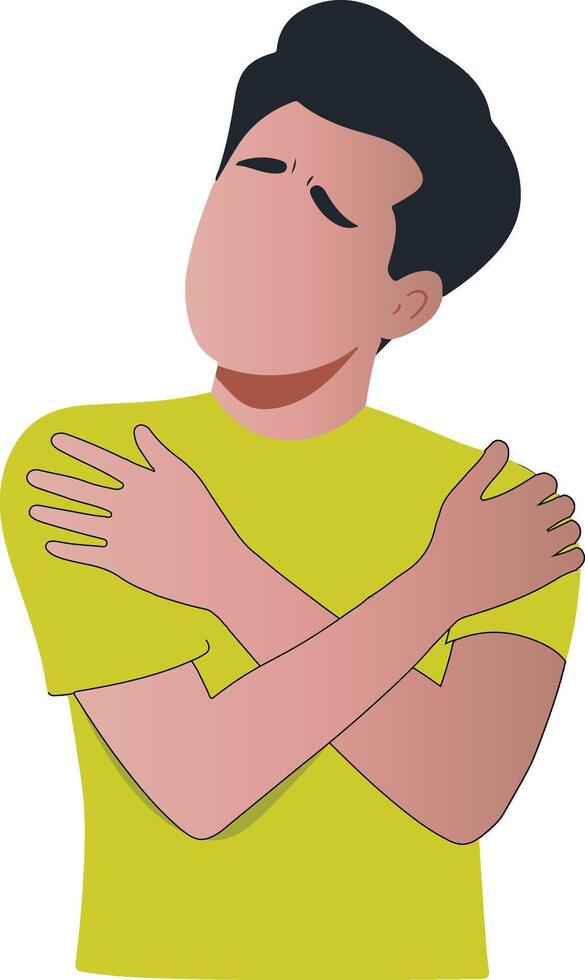 A man with his hands crossed over his chest vector