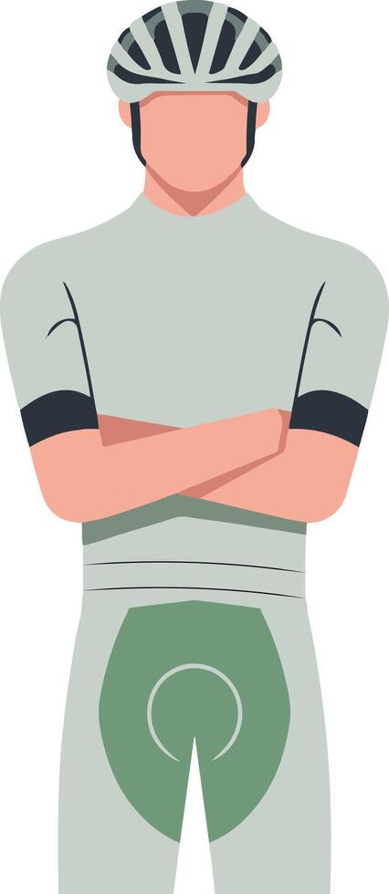 A cartoon man in a cycling outfit vector