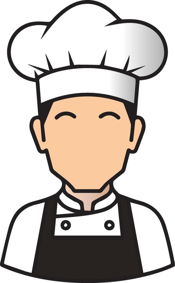 A chef avatar with a hat and a white shirt vector