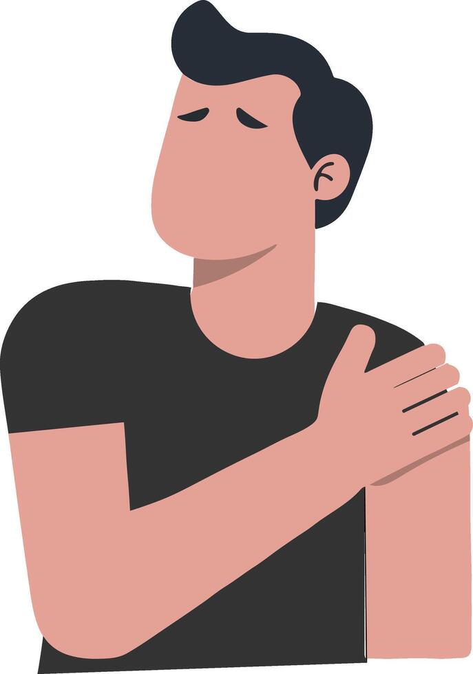 Illustration of a man with a shoulder pain vector