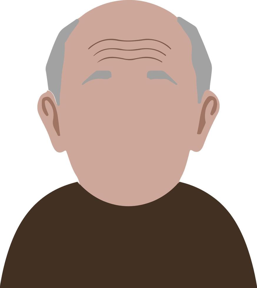 An old man avatar with a brown shirt vector