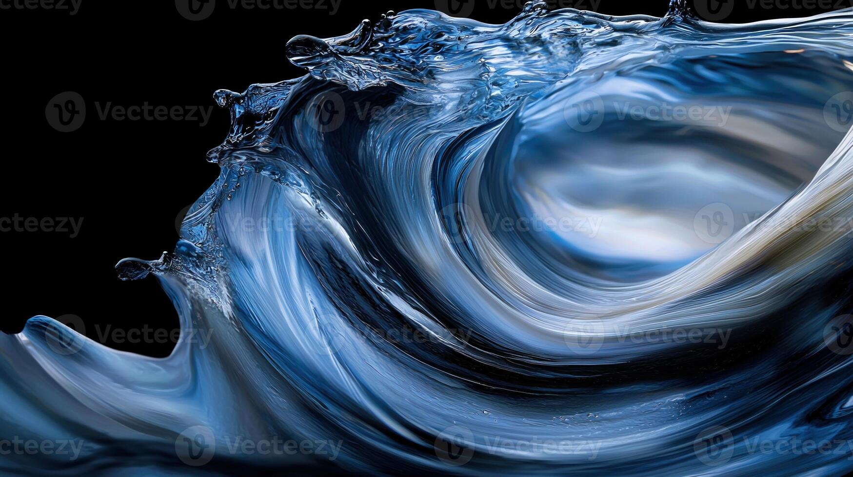 A wave of water with a splash of blue photo